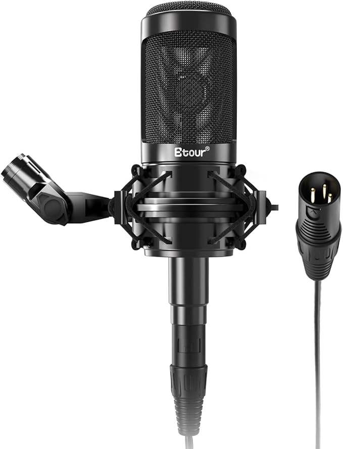 Cardioid Condenser Microphone Set [Inclusion Dedicated Shock Mount & XLR Cable], Computer Podcast Mic for Singing Ideal Project/Home Studio Streaming for Gaming YouTube Recording Vocals