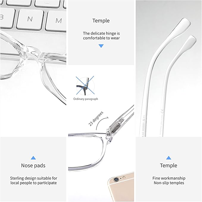 K KENZHOU Blue Light Glasses for Woman Men Bluelight Blocking Glasses for Computer Gaming Phones,Anti Eye Strain & UV Glare