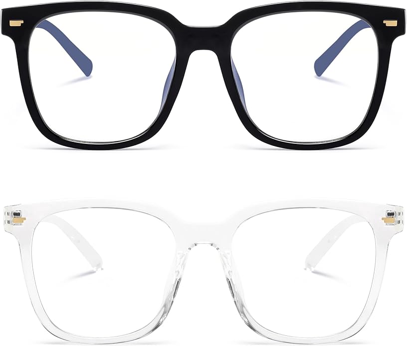 PANNER Oversized Square Blue Light Blocking Glasses for Women Men Anti Glare Reduce Eyestrain Computer Glasses