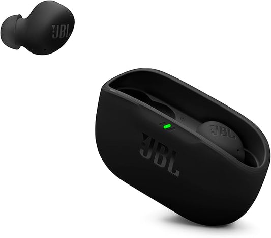 JBL Vibe Buds 2 - True Wireless Noise Cancelling Earbuds with JBL Pure Bass Sound & Smart Ambient technology, 4mics for crisp, clear calls, up to 40Hrs of Playback, IP54 Dust & Water resistant (Black)