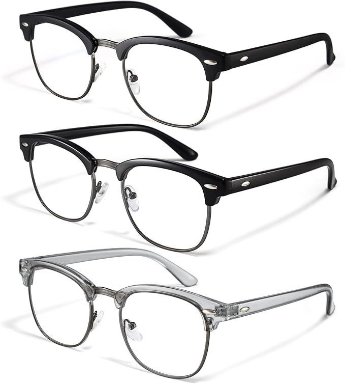 racico Blue Light Glasses for Men & Women - Mixed Material + Metal Frames with UV Protection Coating