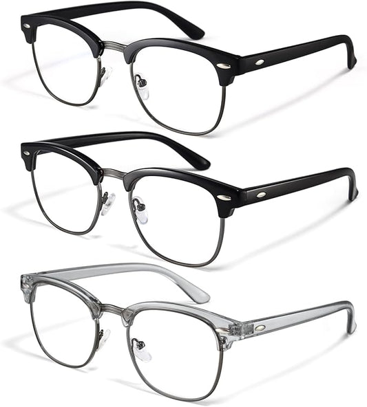 racico Blue Light Glasses for Men & Women - Mixed Material + Metal Frames with UV Protection Coating