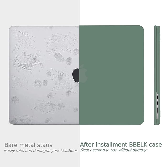 B BELK Compatible with MacBook Air 13 inch Case M5 2026-2022 M4 M3 M2 A3449 A3240 A3113 A2681,Plastic Hard Shell+Keyboard Cover+Screen Skin for MacBook Air 13.6 inch Case,Midnight Green