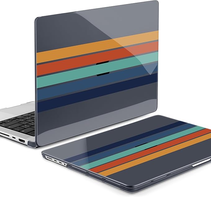 Batianda for MacBook Pro 14 Inch Case 2026-2021 Release M5 M4 M3 M2 M1 Pro/Max, 1.2mm Slim Graphic Hard Shell Cover with Keyboard Cover, Screen Protector 4-in-1 Bundle, Black Stripes