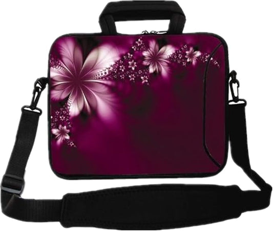 RICHEN 11 11.6 12 12.5 13 inches Case Laptop/Chromebook/Notebook PC Messenger Bag Tablet Travel Case Neoprene Handle Sleeve with Shoulder (11-13.3 inch, Flowers)
