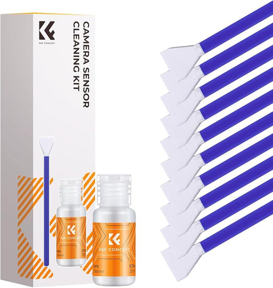 K&F CONCEPT 12mm Micro Four-Thirds 4/3 Sensor Cleaning Swab*10 + 20ml Sensor Cleaner, M43 Camera Cleaning Kit for All Models of M4/3 Camera Sensors, Including M4/3 Cameras from Olympus and Panasonic by KFCONCEPT