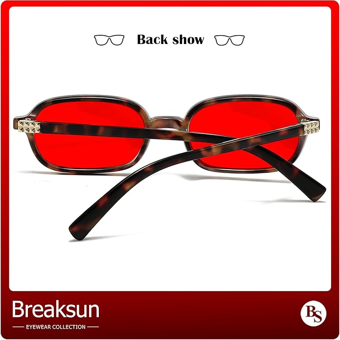 Breaksun Retro Rectangle Glasses for Women Men Small Square Blue Light Blocking Glasses Vintage Eyeglasses