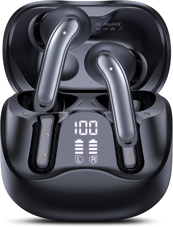 Hybrid Active Noise Canceling Wireless Earbuds, 6 Mics ENC Clear Call Ear Buds, Hi-Res Audio Deep Bass Bluetooth 5.4 Headphones, 48H Playtime, IP7, 8 EQ Modes, Multipoint Connection