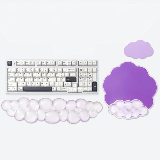 Purple Cloud Gel Wrist Rest for Keyboard and Mouse, Ergonomic Mouse Pad with Wrist Support Non-Slip Base for Typing Pain Relief/Computer/Laptop/Home/Office