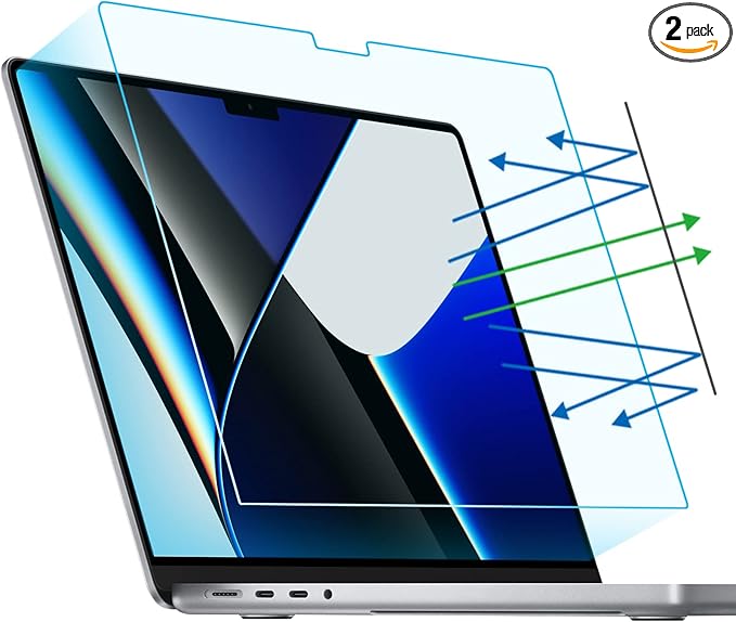 F FORITO 2-Pack Anti Blue Light Matte Laptop Screen Protector Compatible with 2026-2021 MacBook Pro 14 inch M5 M4 M3 M2 M1 Pro Max Chip, Eye Protection Anti Glare Computer Screen Cover