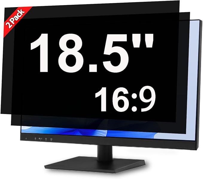 [2 Pack] 18.5 Inch Privacy Screen for Computer Monitor Blue Light Screen Protector Anti Glare Anti-Scratch Monitor Privacy Shield Screen 18.5 Inch 16:9 Aspect Ratio
