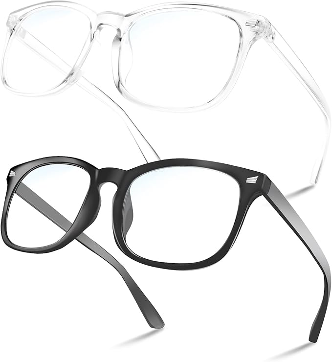 NZKNP Blue Light Glasses for Women and Men - Blue Light Protection, Fake Glasses