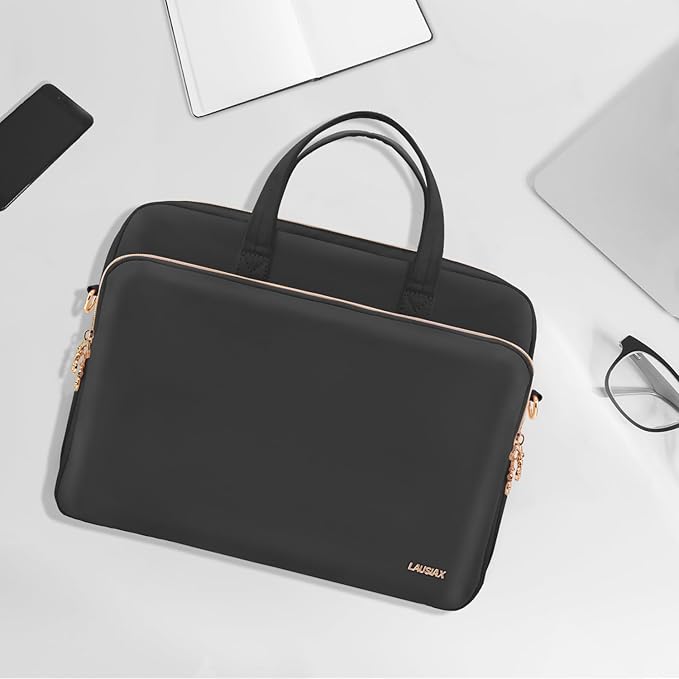 17 17.3 Inch Laptop Case Bag Women Men Compatible with HP OmniBook Envy Omen Pavilion/Dell Inspiron Precision/LG Gram/Yoga ThinkPad, Messenger Carrying Briefcase Computer Bag 18 inch, Black
