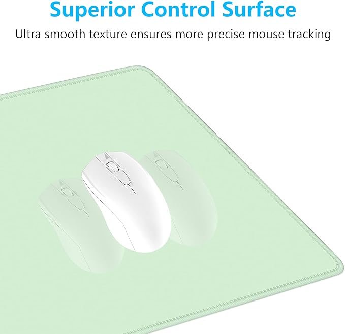 Dapesuom Large Gaming Mouse Pad, Extended Mouse Mat with Stitched Edges, Full Size Keyboard Pad with Non-Slip Base, Big XXL Computer Desk Mats for Gamer, Laptop, Office, 35.5 x 15.7in, Lake Green