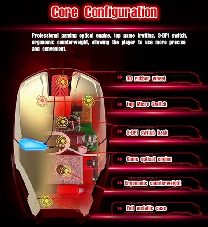 Ergonomic Wireless Mouse - Cool Mice 2.4G Portable Optical Mice with USB Receiver, for Notebook PC Laptop Computer Mac Book, Add a Keychain (Black)