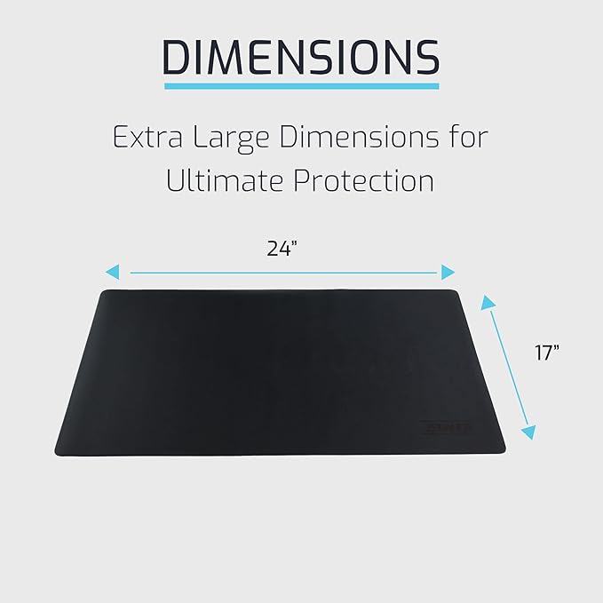 ZBRANDS Leather Desk Mat for Keyboard and Mouse 24" x 17", Midnight Black Desk Pad, Extended Non-Slip Rectangular Keyboard Pad, Laptop and Desktop Computer Keyboard and Mouse Pad, Desk Blotter Mat