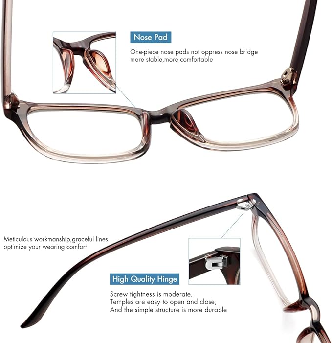 MEETSUN Blue Light Blocking Glasses Women Men, Anti Eye Strain Headache (Sleep Better),Computer Glasses UV400 Lens (Brown)