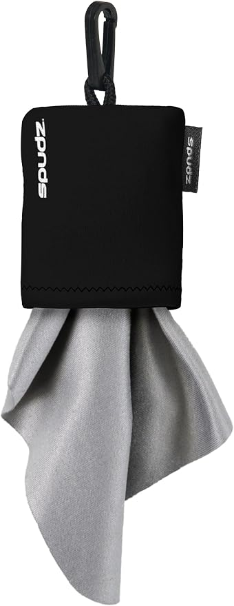SPUDZ Classic Microfiber Lens Cleaner ?€? Clip-On Pouch, Washable ?€? for Binoculars, Scopes, Glasses, Screens | Classic | Black, 6 x 6 Inch (2-Pack) by ALPINEINNOVATIONS
