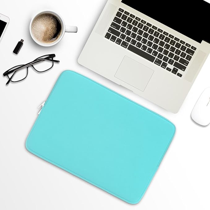 RAINYEAR Laptop Sleeve Case Compatible with 13.3 Inch Notebook Computer Tablet Chromebook 14" MacBook Pro/Max M1 M2 M3 M4 M5 Soft Cover Protective Case Zipper Carrying Bag (Blue)