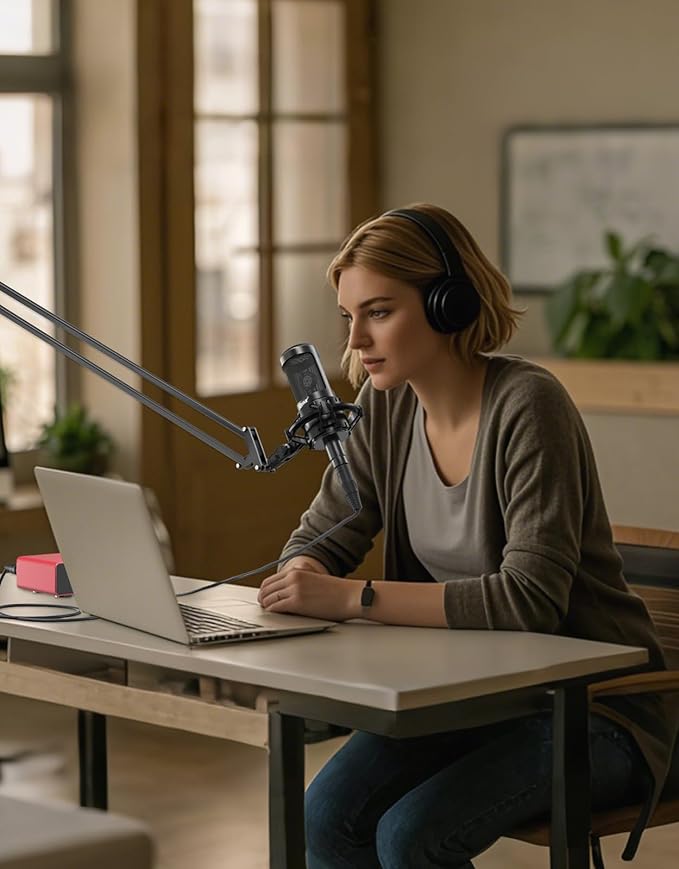 Cardioid Condenser Microphone Set [Inclusion Dedicated Shock Mount & XLR Cable], Computer Podcast Mic for Singing Ideal Project/Home Studio Streaming for Gaming YouTube Recording Vocals