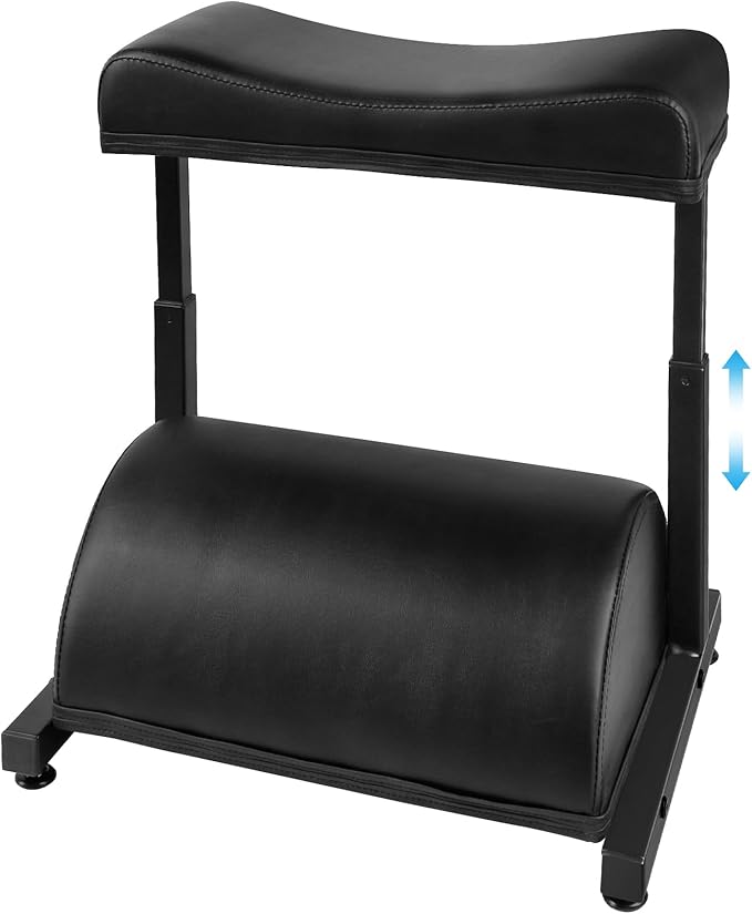 Adjustable Foot Rest Under Desk Footrest Wide Leg Rest 5 Height Positions PU Leather Covered for Desk Office Gaming Chairs Ergonomic, Leg Rest: 7.5" Depth