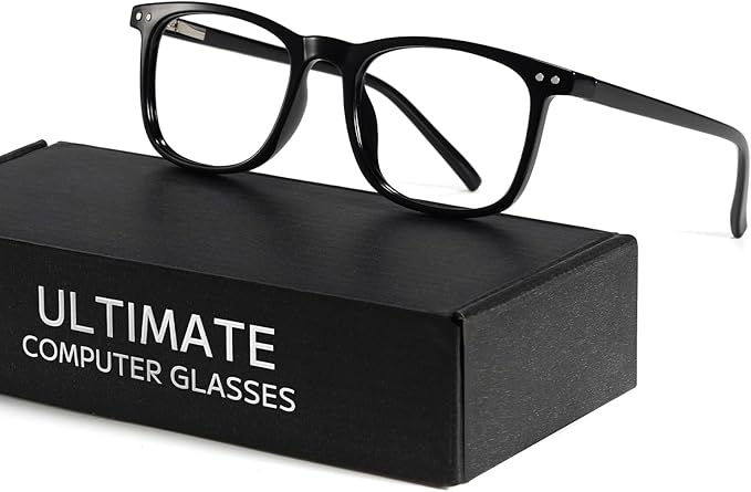 TIJN Sleep Glasses Blue Light Blocking Square Eyeglasses Dual AR Coatings for Computer Gaming Screen Fatigue & UV Protection