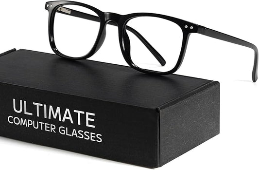 TIJN Sleep Glasses Blue Light Blocking Square Eyeglasses Dual AR Coatings for Computer Gaming Screen Fatigue & UV Protection