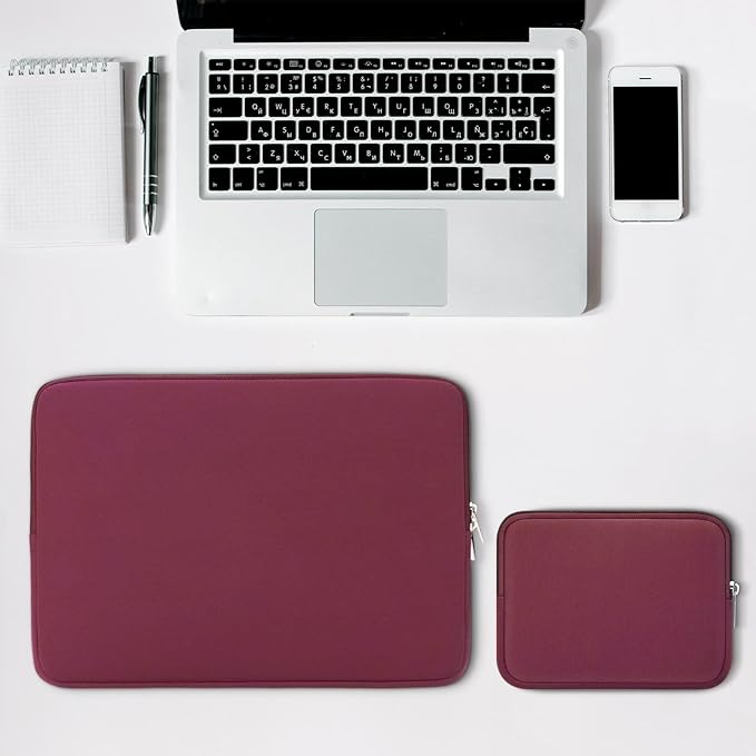 RAINYEAR 13 Inch Laptop Sleeve Case with Accessories Pouch, Compatible with 13.3" MacBook Air/Pro M1 M2 M3 M4 M5 A3449 A3240 A3113 A2681 A2338 (Red)