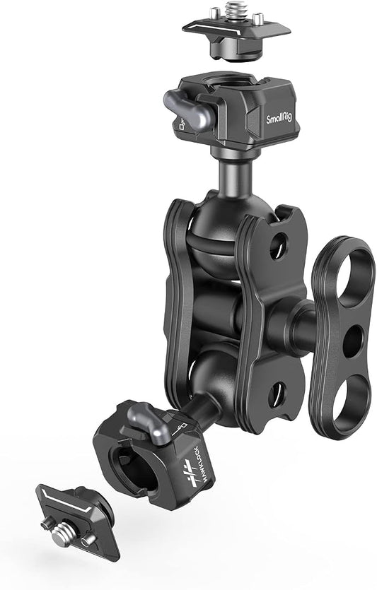 SmallRig Quick Release Ballhead Magic Arm 360° Rotation Articulating Magic Arm with 1/4" Screw, Drop-in HawkLock Camera Clamp for Field Monitor, Camera, Light, Max Load of 5kg, Aluminum Alloy - 3515C by SmallRig