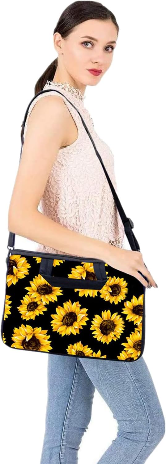 RICHEN Messenger Bag Carrying Case Sleeve with Handle Accessory Pocket Fits Laptops/Notebook/ebooks/Kids tablet/ipad (11-13.3 inch, Sunflowers)
