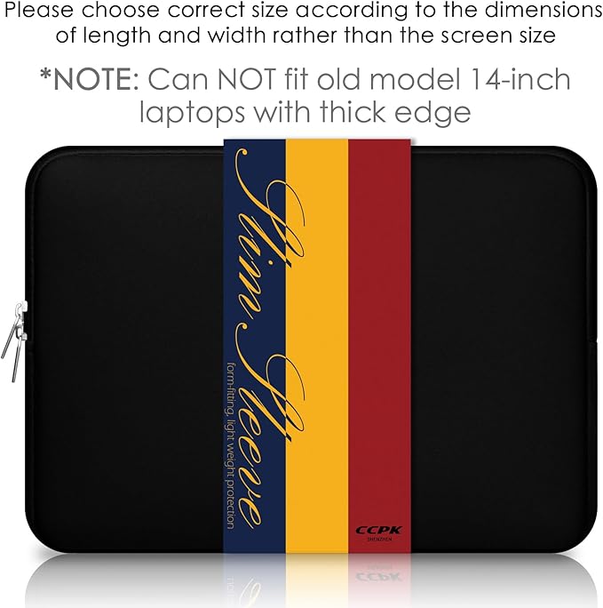 CCPK Laptop Sleeve Case 13.3 inch for MacBook Air 13 inch Mac Book Pro 14 inch M5 2025 A3434 M4 M3 M2 M1 Computer Laptop Protective Sleeve Carrying Case Cover Bag Skin 13-14 inch Accessories, Black
