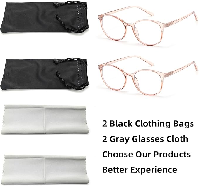 Blue Light Blocking Glasses Round Women Men Computer Glasses Anti Eye Strain/UV/Glare Gaming Glasses
