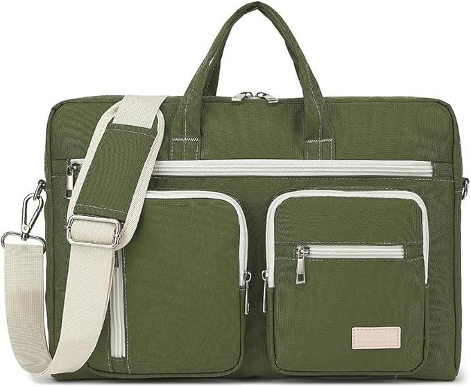 15-15.6 inch Laptop Shoulder Bag, for MacBook Pro 16, Hp Lenovo Dell 14 inch Waterproof Messenger Bag Case Sleeve (Army green)