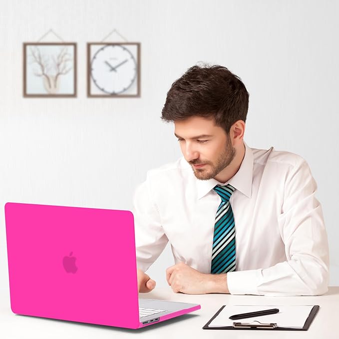 B BELK Compatible with MacBook Air 13.6 inch Case M5 2026 2025 2024 2023 2022 M4 M3 M2 A3449 A3240 A3113 A2681 Liquid Retina Display, Plastic Hard Shell Case+Keyboard Cover+Screen Protector, Hot Pink