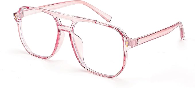 FEISEDY Blue Light Blocking Glasses Fake Nerd Clear Square Computer Lightweight Pilot Glasses Frame Oversized B2866