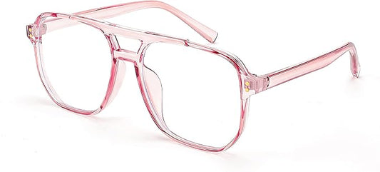 FEISEDY Blue Light Blocking Glasses Fake Nerd Clear Square Computer Lightweight Pilot Glasses Frame Oversized B2866