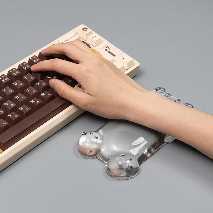 Ergonomic Silicone Gel Mouse Wrist Rest – Clear Cute Bear Mouse Wrist Rest, Comfort & Support for Typing and Gaming