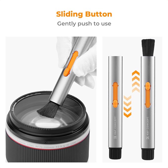 K&F Concept Multifunctional Lens Pen with Aluminum Alloy Pen Body, Carbon Head Camera Lens Brush for Canon, Nikon, Pentax, Sony Digital Camera Cleaning,AR VR Glasses Cleaning - Image 4