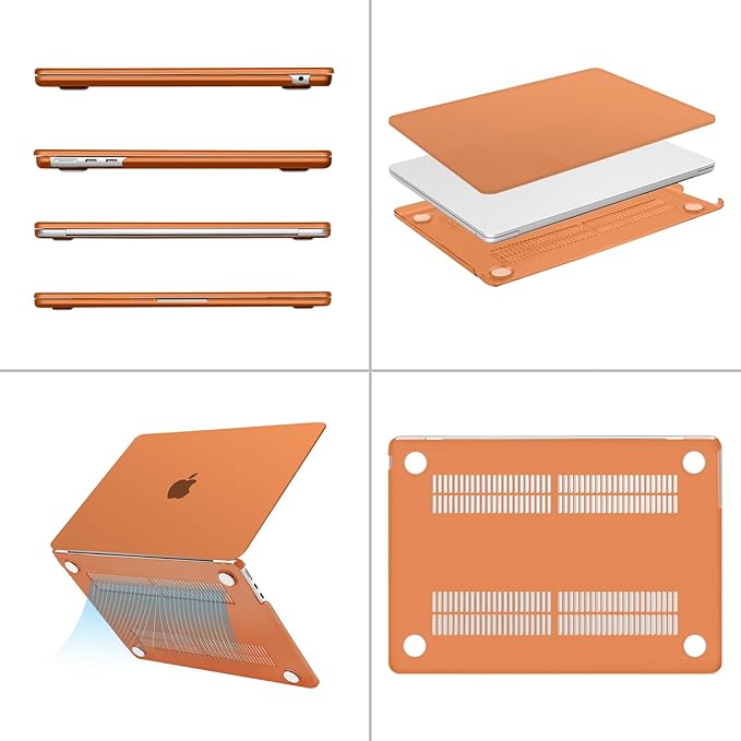 MOSISO Compatible with MacBook Air 13 inch Case M5 2026 M4 2025 M3 M2 2024-2022 A3449 A3240 A3113 A2681,Hard Shell&Keyboard Cover&Screen Film&Pouch for MacBook Air 13.6 inch Case, Cosmic Orange