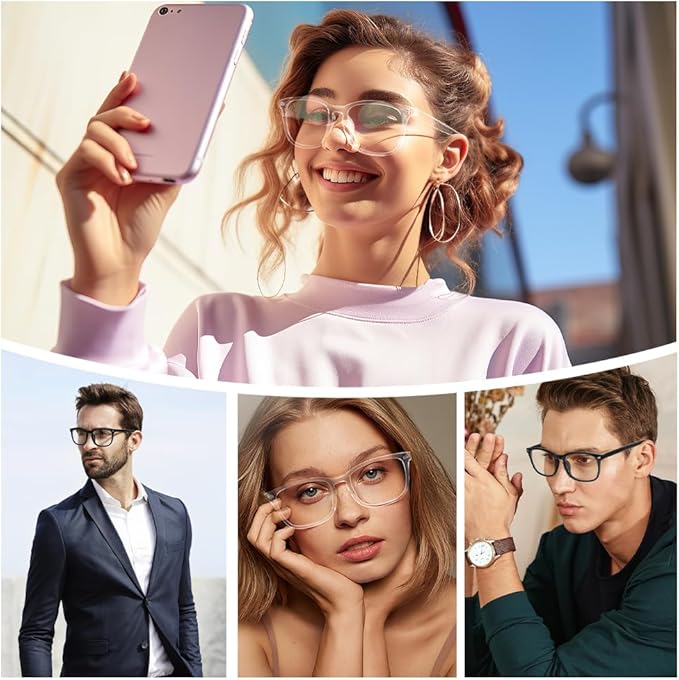 NZKNP Blue Light Glasses for Women and Men - Blue Light Protection, Fake Glasses