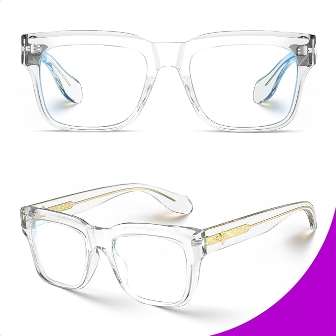 VISOONE TR90 Square Blue Light Blocking Glasses Fashion Computer Eyewear for Women and Men RANDI