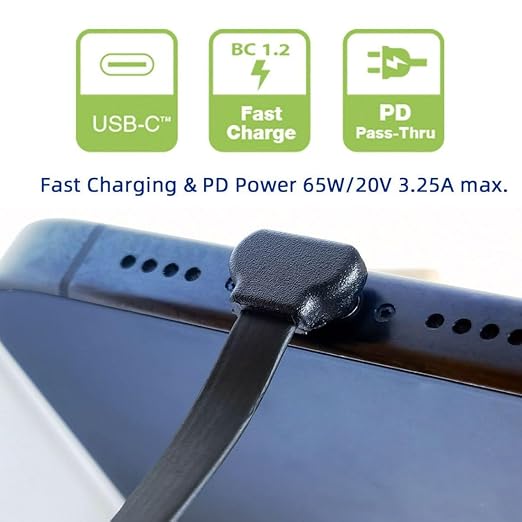 chenyang USB C Short Flat Cable USB 2.0 Type C Dual 90 Degree Angled PD 65W Fast Charge Data Extension Cable 70MM