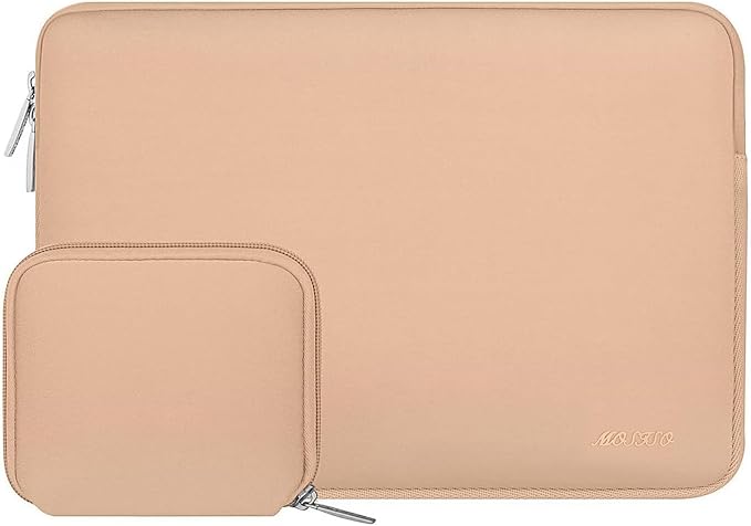 MOSISO Laptop Case 13.3 inch, 13-13.3 inch Laptop Sleeve Bag Compatible with MacBook Air/Pro 13/Pro 14 M5 M4 M3 M2 M1, HP Dell ASUS Lenovo, Neoprene Computer Sleeve Bag with Small Case, Peach Fuzz