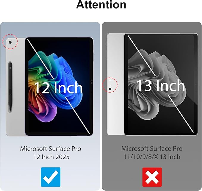 SPARIN [2-Pack Screen Protector for Surface Pro 12 inch 2025, 9H Tempered Glass for Microsoft Surface Pro 12-inch, Anti Scratches/Support Surface Pen, Not for Surface Pro 13 Inch