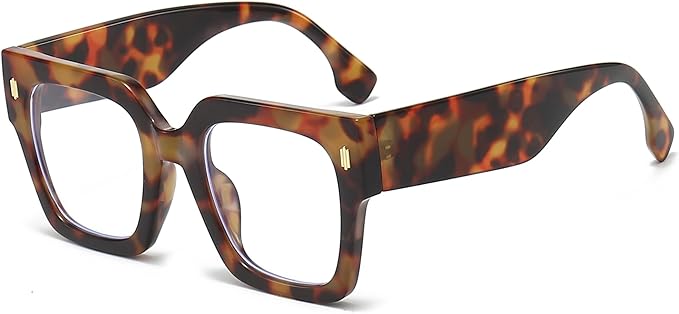 Breaksun Fashion Oversized Blue Light Blocking Glasses for Women Men Trendy Big Square Frame Computer Eyeglasses