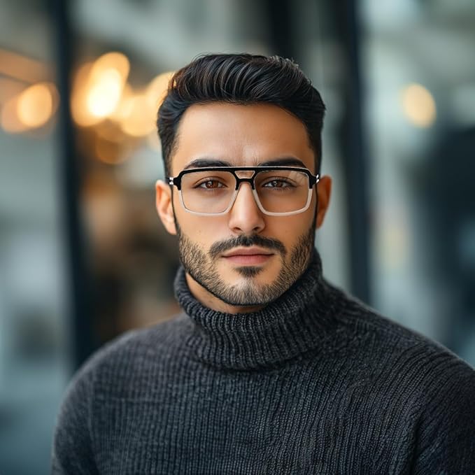 FEISEDY Retro Aviator Blue Light Glasses for Men Women Square Frame Computer Reading/TV/Phones Glasses B0209