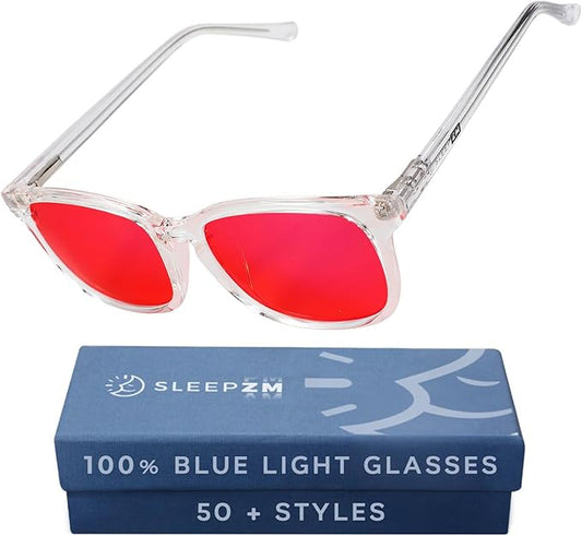 Sleep ZM Blue Light Blocking & Light Sensitivity Glasses - 8 Lens Types for Comfort, Relaxation, Sleep & Relief - 50+ Styles