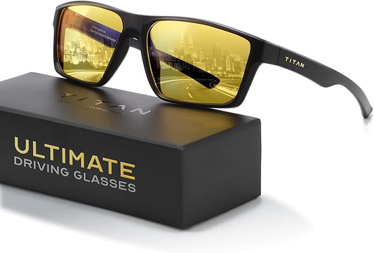 Titan Gaming Glasses, Blue Light Blocking, Night Driving Glasses for Men, Computer Protection, Gift for Gamers