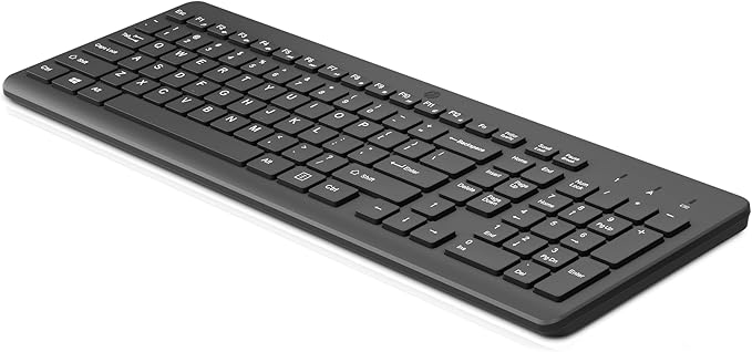 HP 220 Wireless Keyboard - 2.4GHz Connectivity w/Data Encryption - Low-Profile Chiclet Keys - Win/Mac - Laptop, PC Compatible - Shortcut Keys & Num Pad - LED Num, Caps, & Scroll Lock (‎‎805T2AA#ABA)