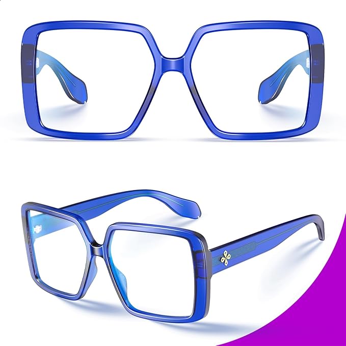 VISOONE Oversized TR90 Blue Light Blocking Glasses Fashion Accessories Non Prescription for Women Harvard